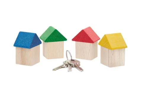 Keys on the houses background Stock Photos