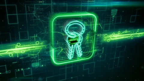 Keys icon on abstract green background Stock Footage 72686046