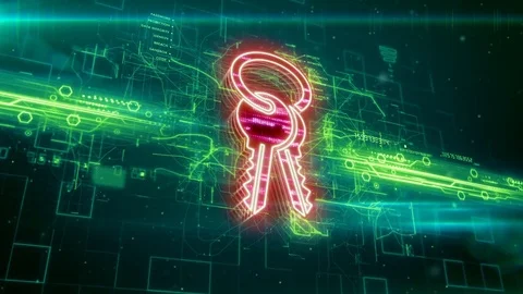 Keys icon on abstract green background Stock Footage 72686057