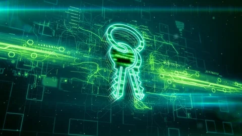 Keys icon on abstract green background Stock Footage 72686059