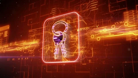 Keys icon on abstract orange background Stock Footage 72288248