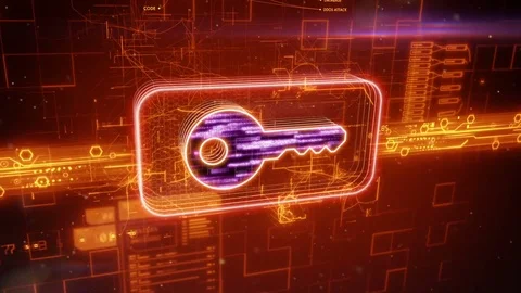 Keys icon on abstract orange background Stock Footage 72288261