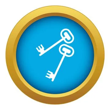 Keys icon blue vector isolated Stock Illustration
