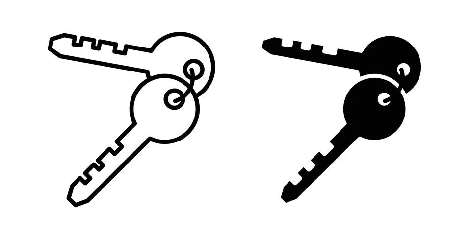 Keys icon bundle for website design projects Stock Illustration