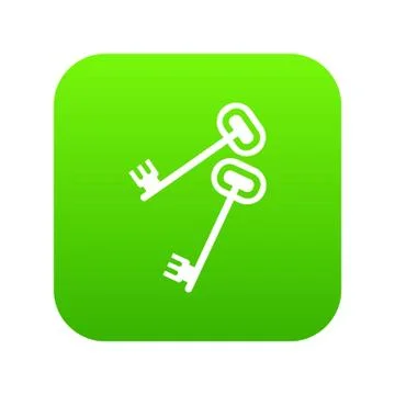 Keys icon digital green 스톡 일러스트