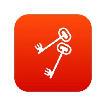 Keys icon digital red Stock Illustration