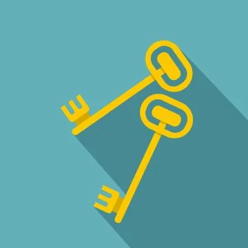 Keys icon, flat style Stock Illustration