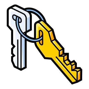 Keys icon in isometry style. Image for website, app, logo, UI design. Stockillustratie