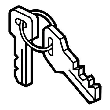 Keys icon in isometry style. Image for website, app, logo, UI design. 스톡 일러스트