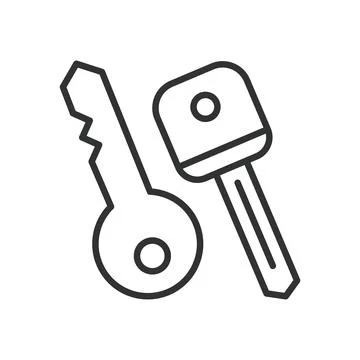 Keys, icon in line design. keys, key, lock, security, access, unlock, password Stock Illustration