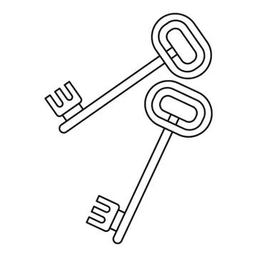 Keys icon, outline style Illustrazione stock