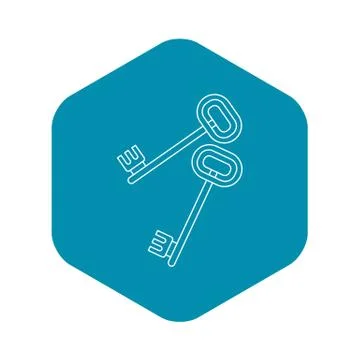 Keys icon, outline style Illustrazione stock