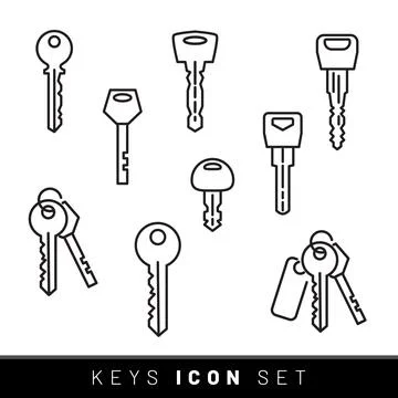 Keys Icon Set. line with editable stroke. logo design イラスト素材