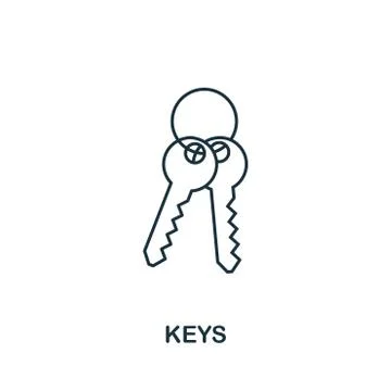 Keys icon. Simple element illustration. Keys outline icon design from real Stock Illustration