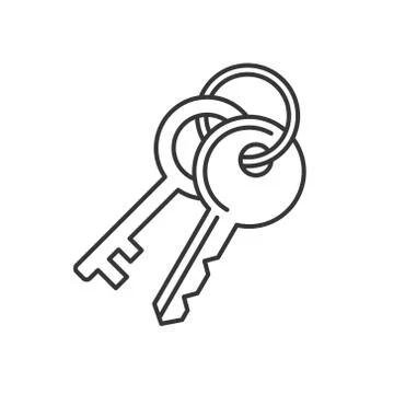 Keys Icon on White Background. Line Style Vector Illustration