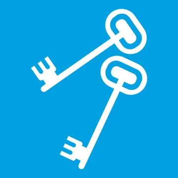 Keys icon white Illustrazione stock