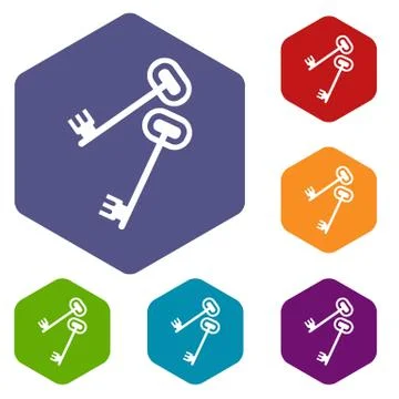 Keys icons set Stock Illustration