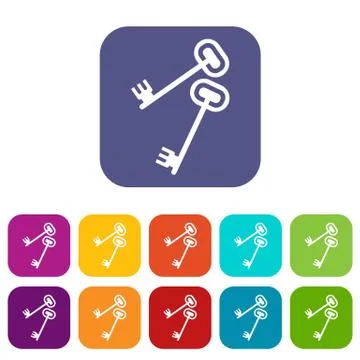 Keys icons set Stock Illustration