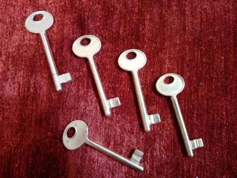 Keys illustration on red background Stock Photos