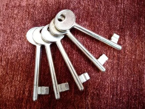 Keys illustration on red background Stock Photos
