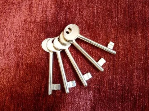 Keys illustration on red background Stock Photos