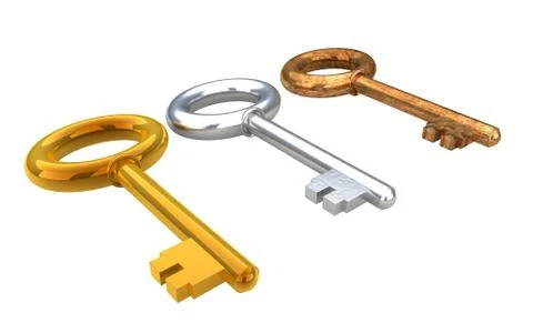 Keys isolated on the  white background Illustrazione stock