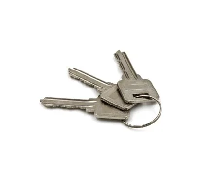 Keys isolated on white background Stock Photos