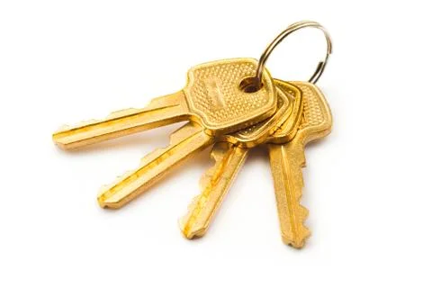 Keys isolated on white Foto stock