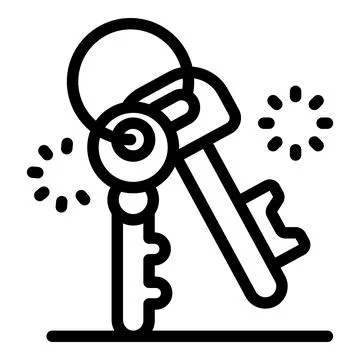 Keys with key ring being used to unlock something important Stock Illustration