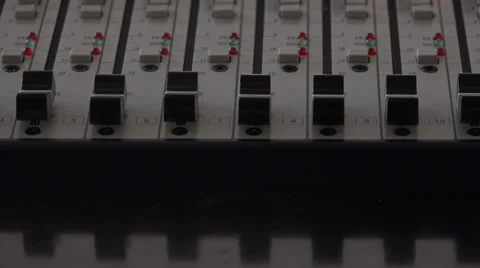 Keys keys in the multichannel audio mixer for broadcasting and music summary Stock Footage 67410285