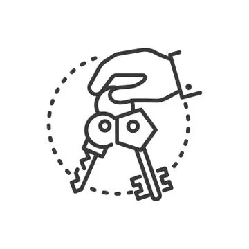 Keys - line design single isolated icon Stock Illustration