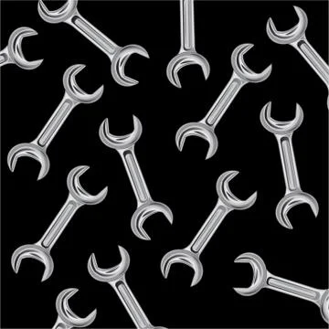 Keys metalworking on black Stock Illustration