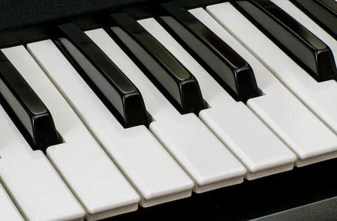 The keys of a musical instrument Stock Photos