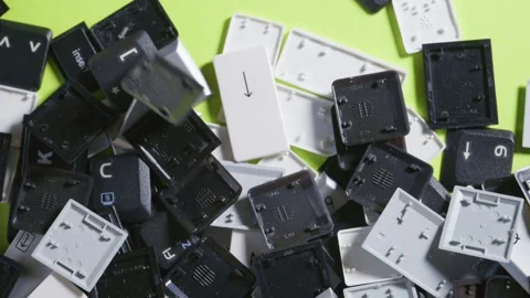 Keys of an old keyboards on a table Stock Footage 334933682