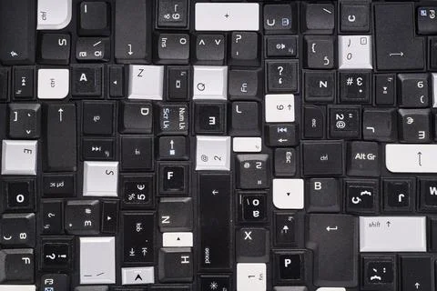 Keys of an old keyboards on a table Stock Photos