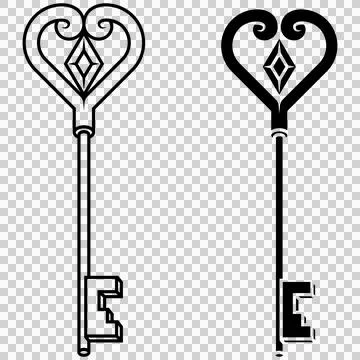 Keys for old locks, locksmith keys イラスト素材