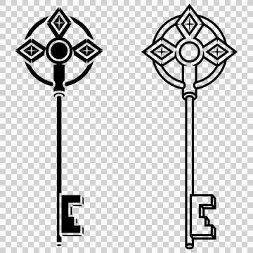 Keys for old locks, locksmith keys イラスト素材
