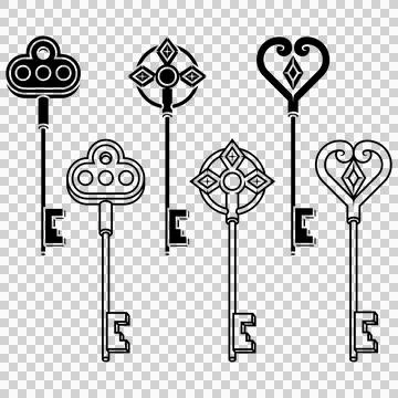 Keys for old locks, locksmith keys イラスト素材