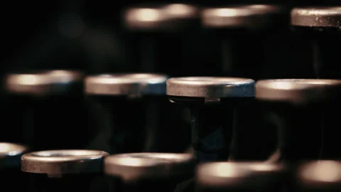 Keys on an old manual typewriter Stock Footage 130317627