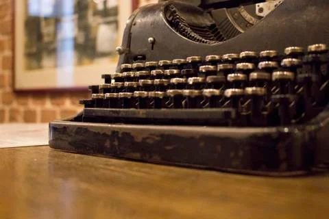 Keys of old typewriter closeup Stock Photos