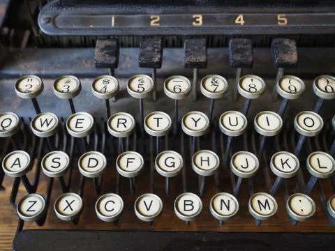 Keys on an old typewriter Foto stock