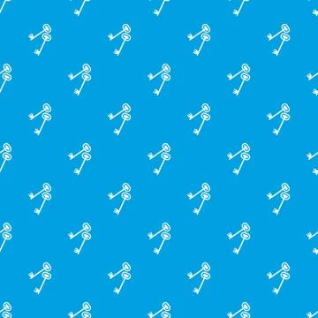 Keys pattern seamless blue Stock Illustration