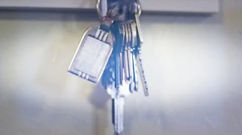 Keys on Rack Dolly Out Stock Footage 10807299