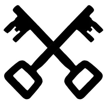 Keys Retro Shape Crossed Stock Illustration