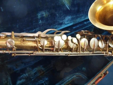 Keys on Saxophone in Case Stock Photos