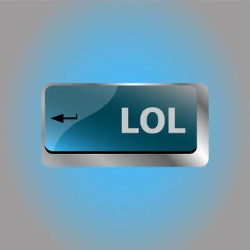 Keys saying lol on computer keyboard key Stock Illustration