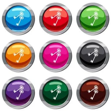 Keys set 9 collection Stock Illustration