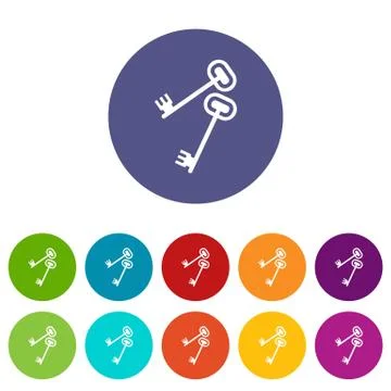 Keys set icons Stock Illustration
