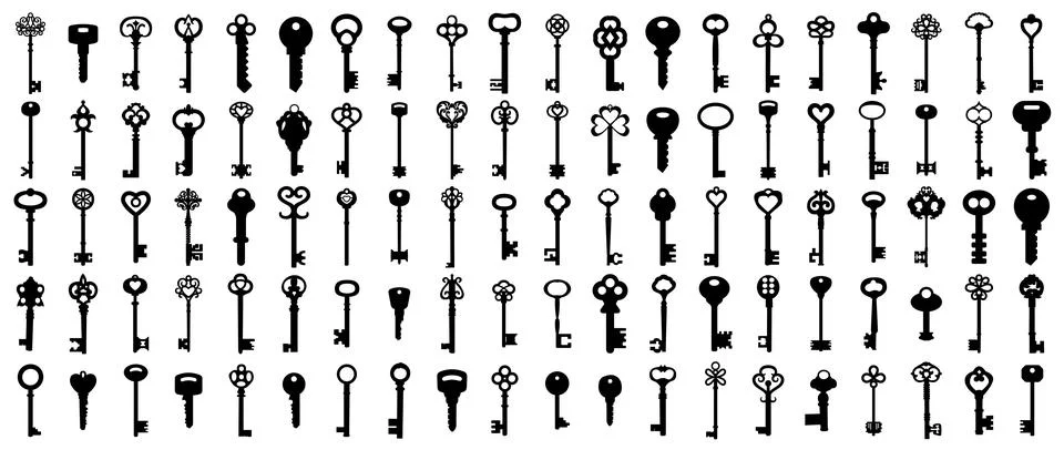 Keys silhouette vector Stock Illustration