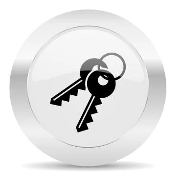 Keys silver glossy web icon Stock Illustration